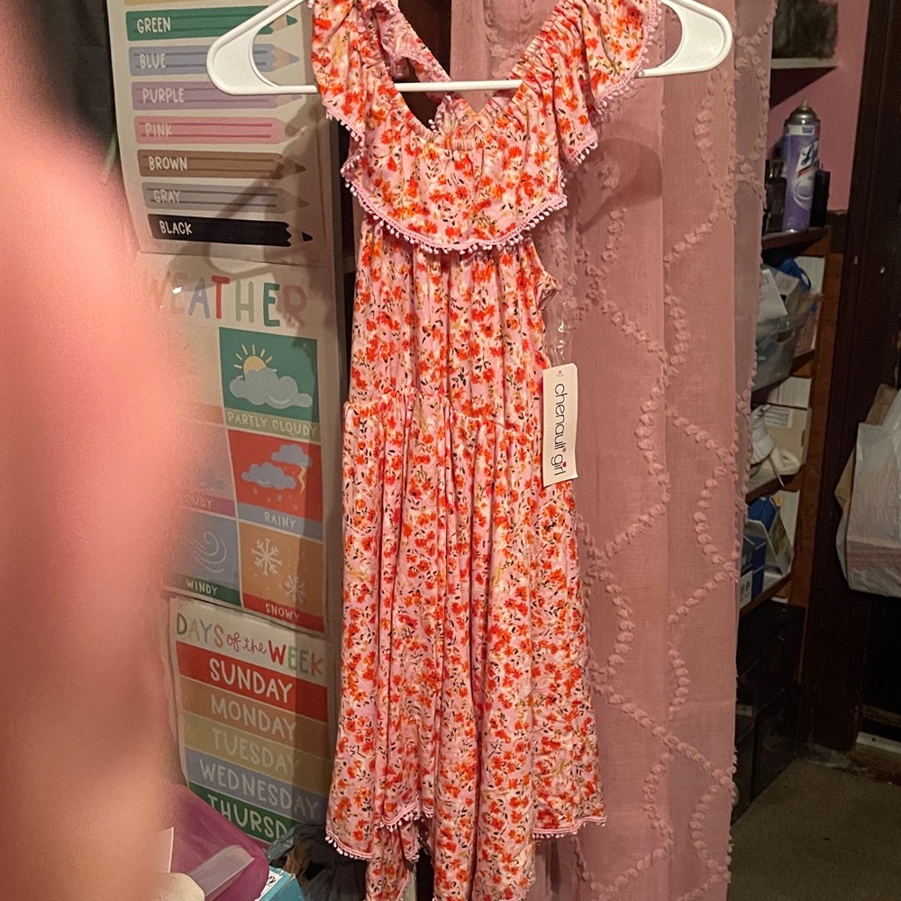 Charming Floral Kids Dress in Pink